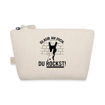 du rockst! Glaube an dich, du bist der beste - Bio-Täschchen - Natur - Vorne