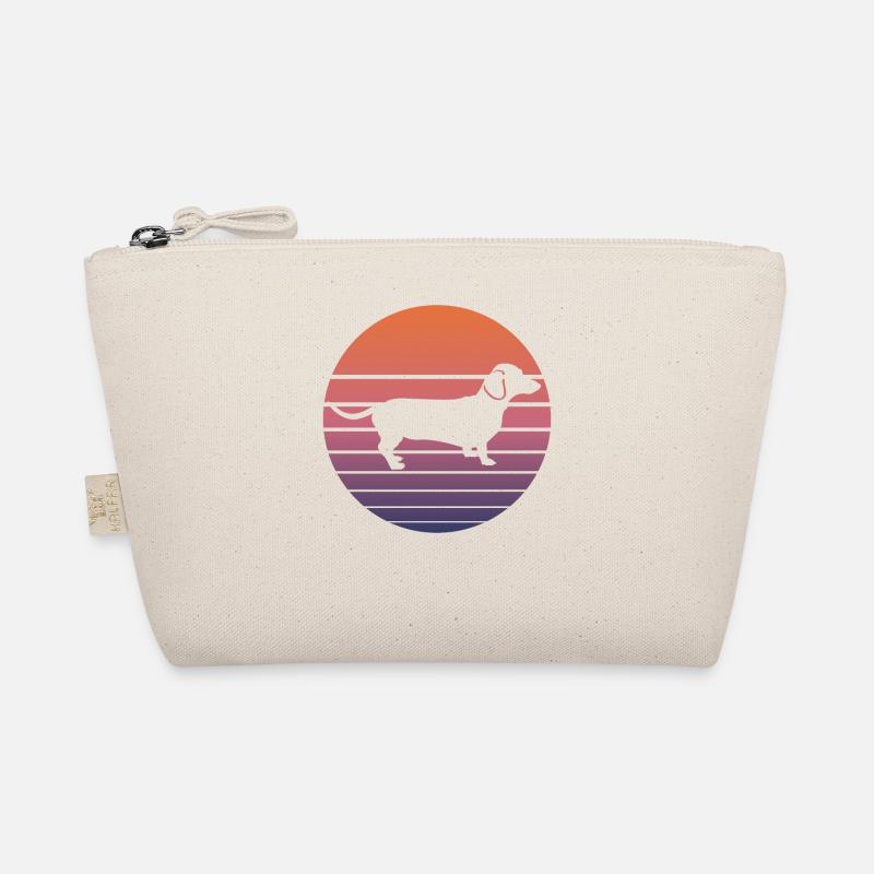 Dackelhund Dackel Hund Dackelwelpe Geschenk Retro - Bio-Täschchen - Natur