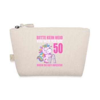 Bitte kein Neid 50 Jahre Einhorn 50. Geburtstag - Bio-Täschchen - Natur - Vorne