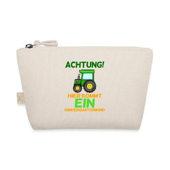 Achtung Kindergartenkind Traktor - Bio-Täschchen - Natur - Vorne