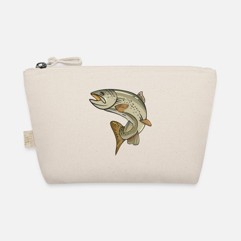 Forelle Angeln am Fluss oder See Angel Sport - Bio-Täschchen - Natur