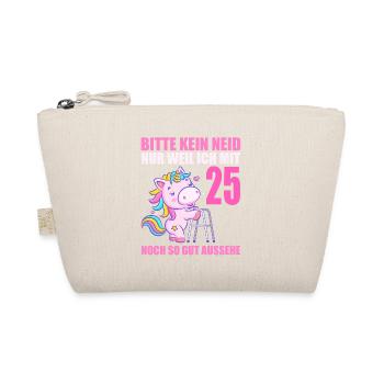 Bitte kein Neid 25 Jahre Einhorn 25. Geburtstag - Bio-Täschchen - Natur - Vorne