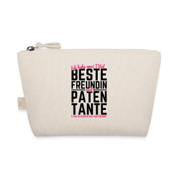 Beste Freundin Patentante Auszeichnung Zwei Titel - Bio-Täschchen - Natur - Vorne