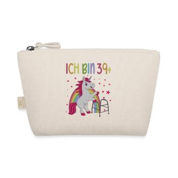40 Jahre Einhorn ich bin 39+ 40. Geburtstag - Bio-Täschchen - Natur - Vorne
