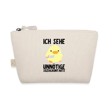 Ünnötige Sozialkontakte Ente mit Messer Meme Küken - Bio-Täschchen - Natur - Vorne