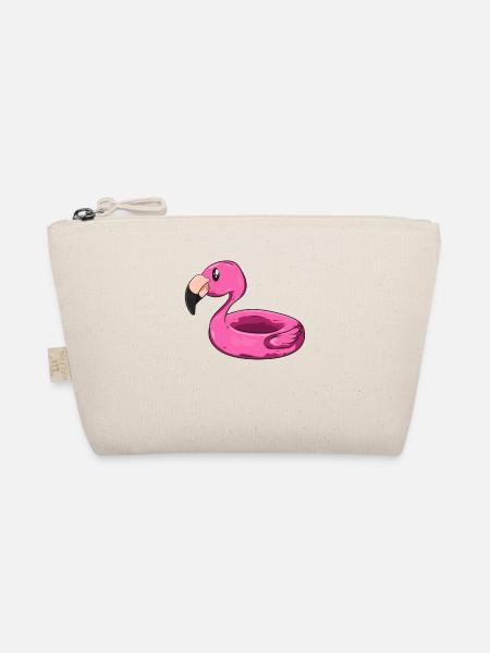 Flamingo Schwimmring - Bio-Täschchen - Natur - Vorne