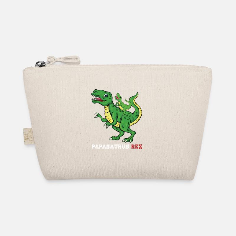 Papasaurus Rex Vater Kinder Lustiger Vatertag Trex - Bio-Täschchen - Natur