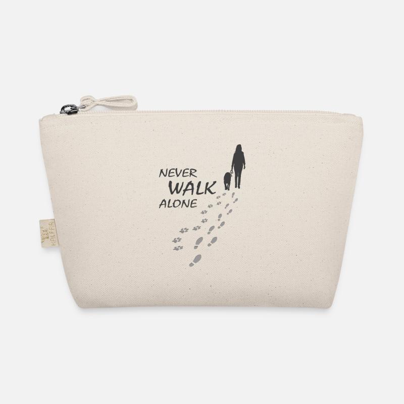 Hund - NEVER WALK ALONE, Hundeliebhaber, Gassi - Bio-Täschchen - Natur