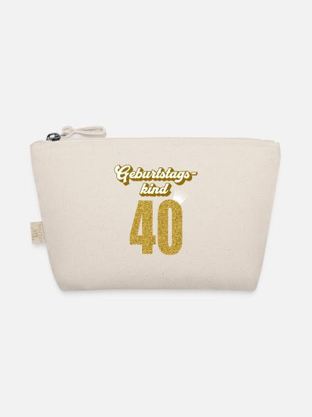 40. Geburtstag 40 Jahre 40er Geburtstagskind - Bio-Täschchen - Natur - Vorne