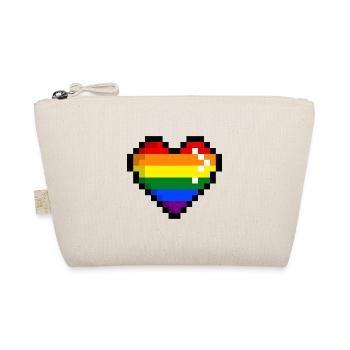 GAYMER PIXEL HEART LGBT Pride Gay Pride Month - Organic Pouch - nature - Front