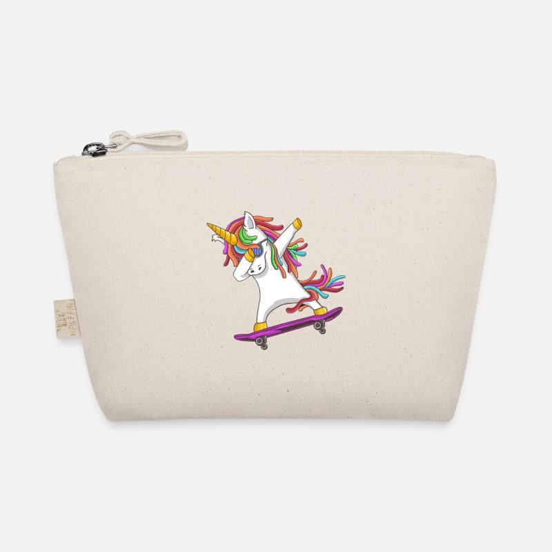 Skateboarder Einhorn Dabbing Dab Mädchen Skater - Bio-Täschchen - Natur