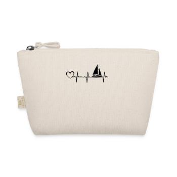 Sailboat Heartbeat Heart - Sailing Sailor Captain - Organic Pouch - nature - Front
