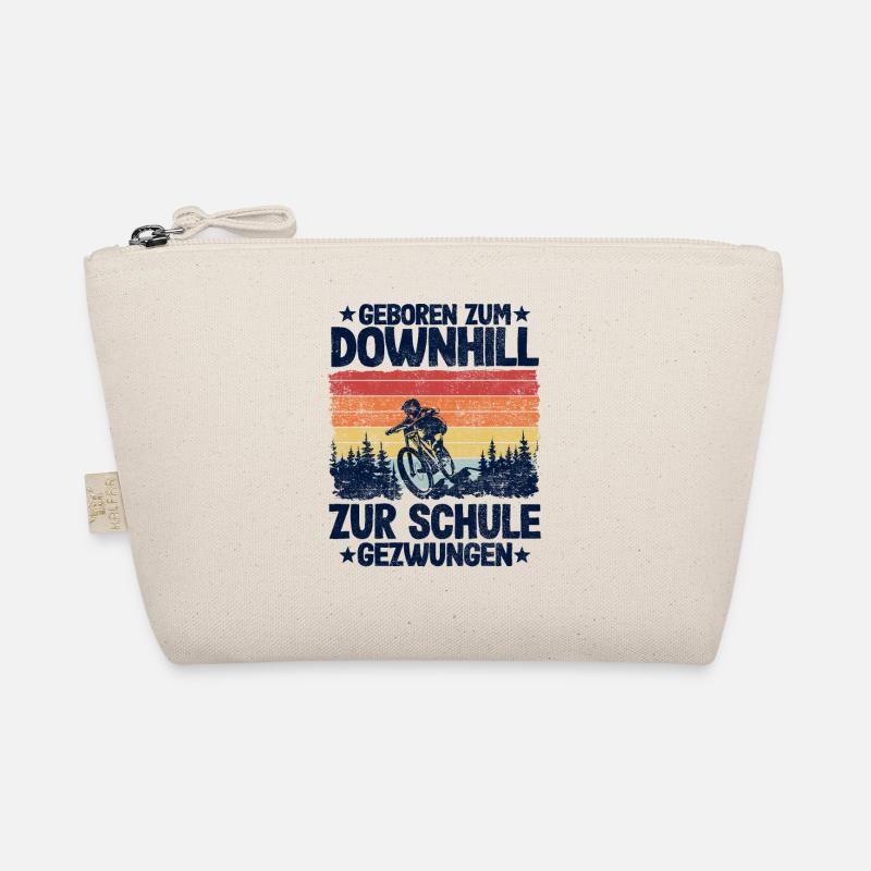 Downhill Spruch Schule MTB Mountainbiker Kinder Bio-Täschchen
