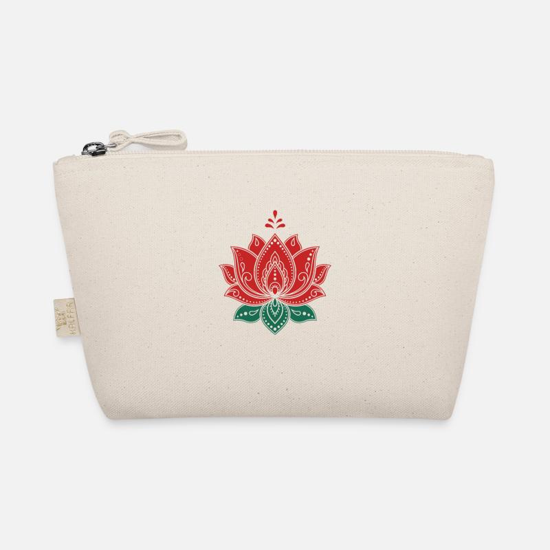 Lotosblume Seerose Lotusblüte Hippie-Design - Bio-Täschchen - Natur