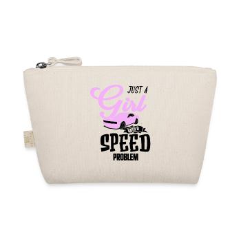 Schnell oder Uninteressant Racing Girl Motorsport - Bio-Täschchen - Natur - Vorne