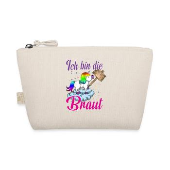 Ich bin die Braut Einhorn Brautjungfern Hochzeit - Bio-Täschchen - Natur - Vorne