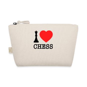 Schach I Love Chess Schwarze Dame Ich Liebe Schach - Bio-Täschchen - Natur - Vorne