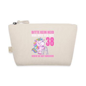 Bitte kein Neid 38 Jahre Einhorn 38. Geburtstag - Bio-Täschchen - Natur - Vorne