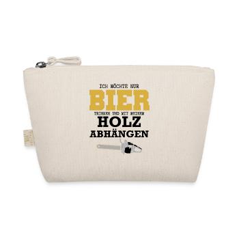 Ich möchte nur Bier trinken und mit Holz Abhängen - Bio-Täschchen - Natur - Vorne