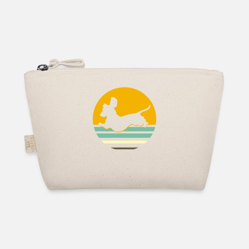 Retro Dackel Dackelhund Hund Silhouette Geschenk Bio-Täschchen