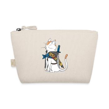 Chat samouraï avec katana sabre dans le style japon - Trousse biologique - nature - Devant