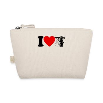 I heart lynx ladies wildcat lynx motif lynx - Organic Pouch - nature - Front