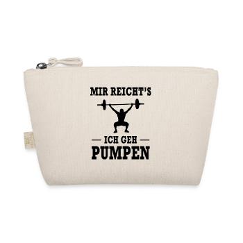 Pumpen Gym Fitness Spruch Muskelaufbau Geschenk - Bio-Täschchen - Natur - Vorne