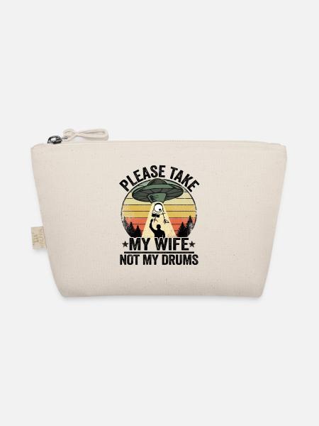 Batteur de batterie vintage drummer rengaine - Trousse biologique - nature - Devant