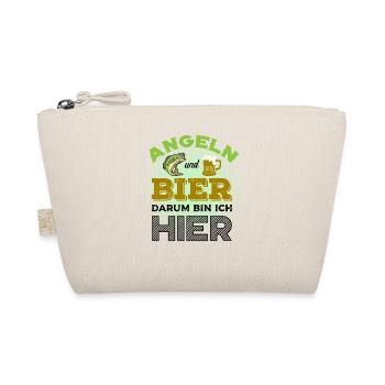 Angeln und Bier darum bin ich hier, Angler - Angel - Bio-Täschchen - Natur - Vorne