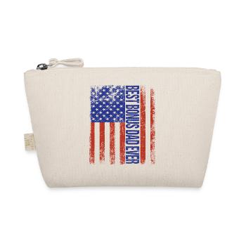 Best Bonus Dad Ever Fathers Day America Flag - Organic Pouch - nature - Front