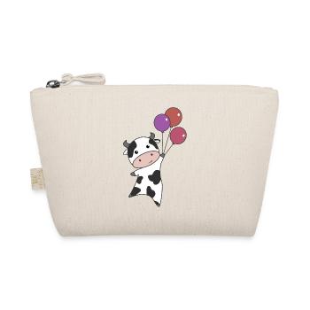 Cow calf flies balloons cute animals - Organic Pouch - nature - Front