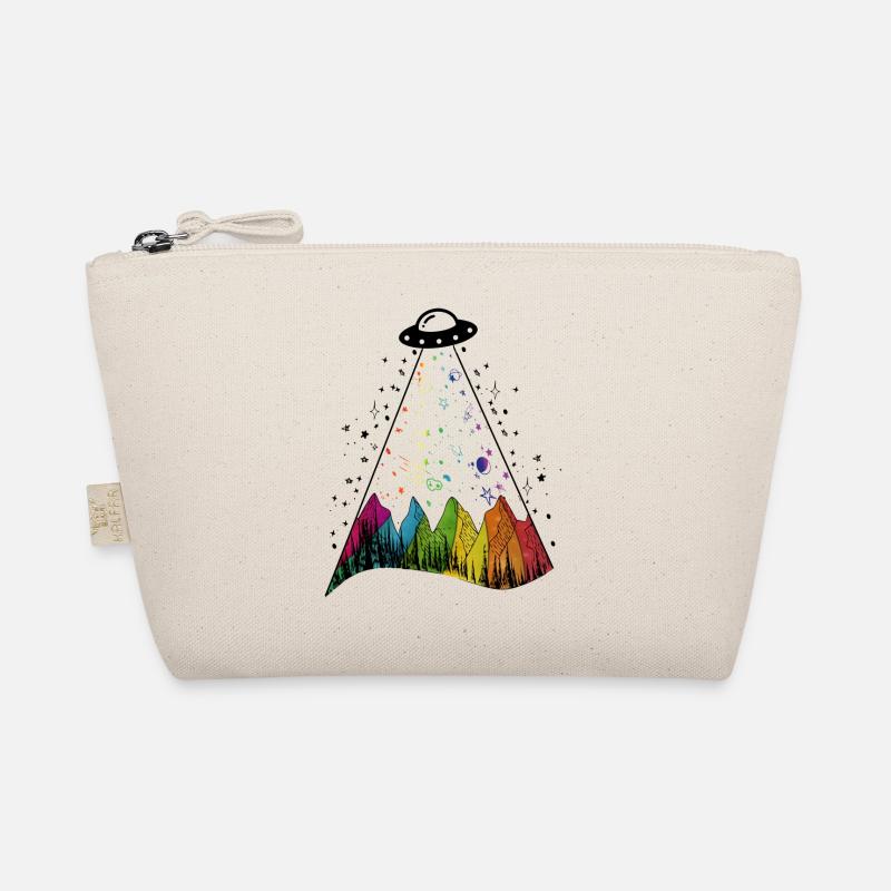 fliegende untertasse mit regenbogen ufo geschenk - Bio-Täschchen - Natur