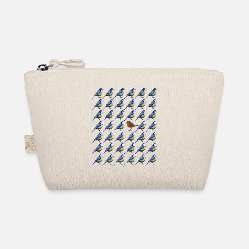 sei anders Blaumeise Rotkehlchen Vogel Muster Bio-Täschchen