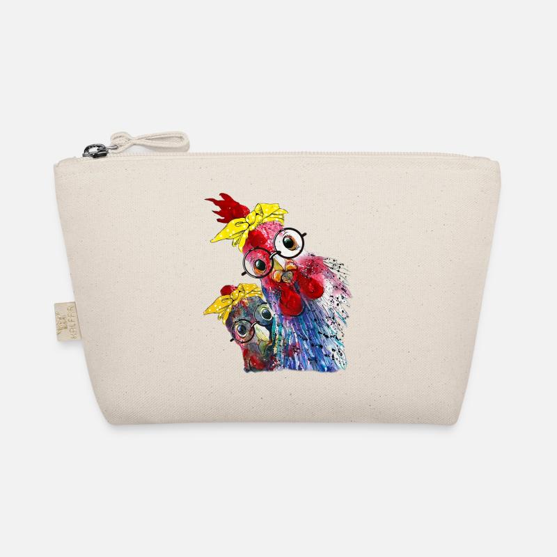 A funny chicken, chicken, chicken with glasses Organic Pouch