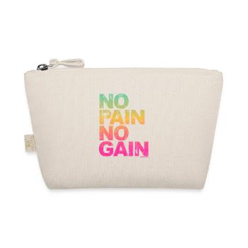 No Pain No Gain - Training Fitness Männer Frauen - Bio-Täschchen - Natur - Vorne