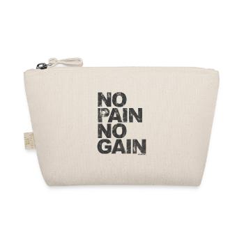 No Pain No Gain - Training Fitness Männer Frauen - Bio-Täschchen - Natur - Vorne