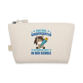 Pferd Schule Einschulung Kindergarten Pony - Bio-Täschchen - Natur - Vorne