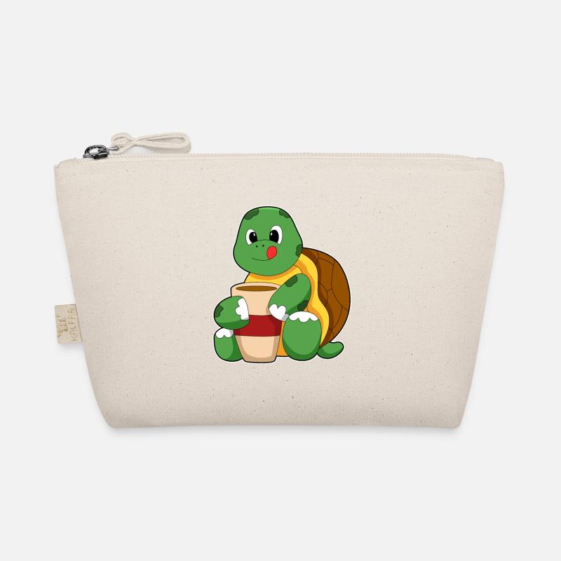 Schildkröte mit Tasse Kaffee Bio-Täschchen