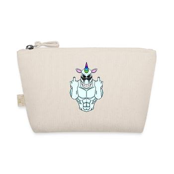 Unicorn middle finger - Organic Pouch - nature - Front