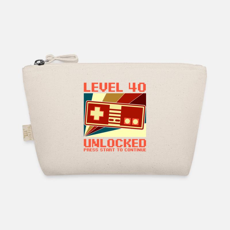 LEVEL 40 UNLOCKED 40 Geburtstag Gamer Controller - Bio-Täschchen - Natur