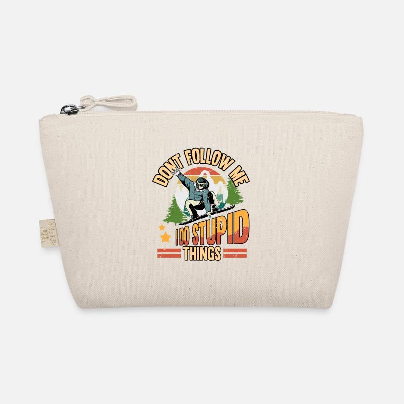 Lustig Snowboard Winterurlaub Sprüche Geschenk - Bio-Täschchen - Natur