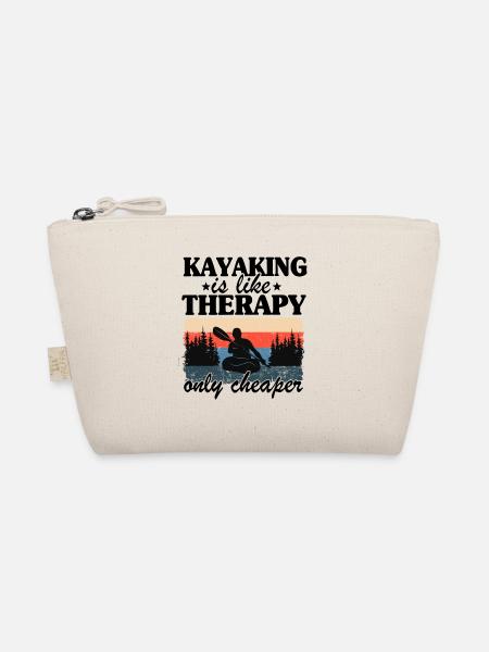Kayaking Is Like Therapy Funny Kayak Fishing Gift - Organic Pouch - nature - Front