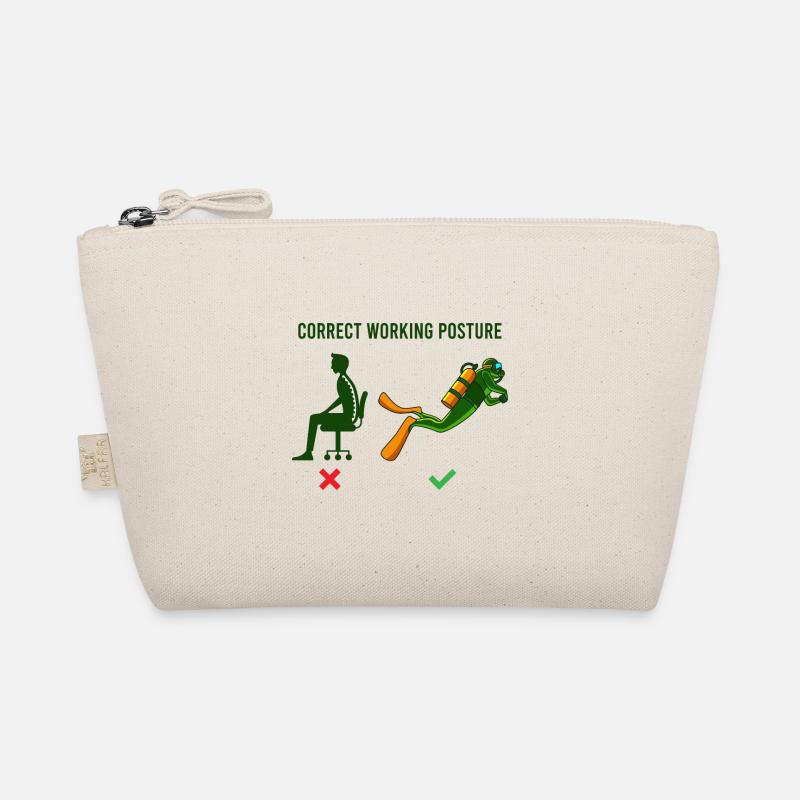 Proper working posture diver office diving Organic Pouch