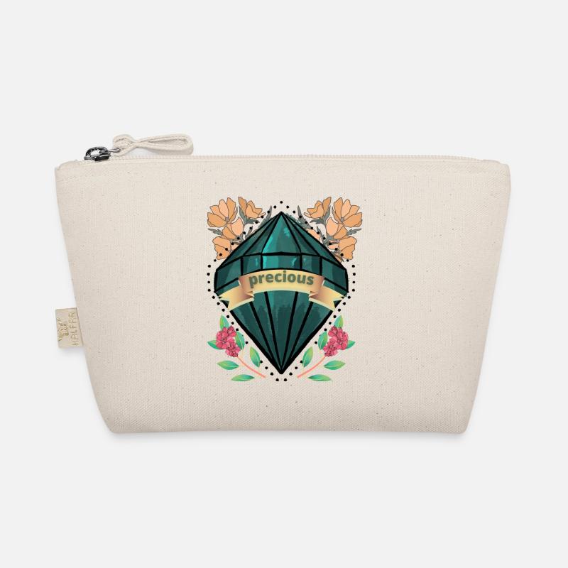Precious Floral Gemstone Organic Pouch