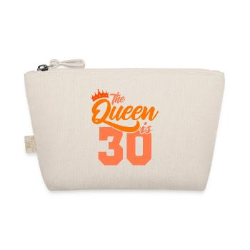 BIRTHDAY QUEEN 30 Geburtstag Mama 30 Jahre - Bio-Täschchen - Natur - Vorne