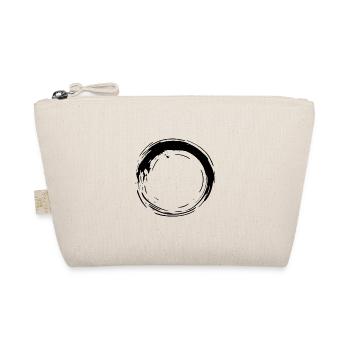 Circle Black - Circle Brush Effect Black - Organic Pouch - nature - Front