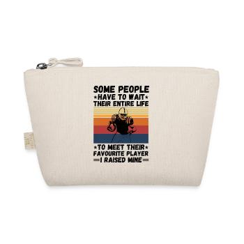 Raising Football Player, Funny Sayings Dad And Son - Organic Pouch - nature - Front