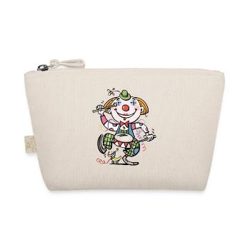Cartoon Clown Drummer Design - Organic Pouch - nature - Front