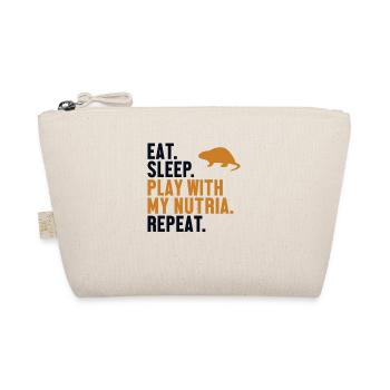 Eat Sleep Nutria Repeat Biber Biberratte - Bio-Täschchen - Natur - Vorne