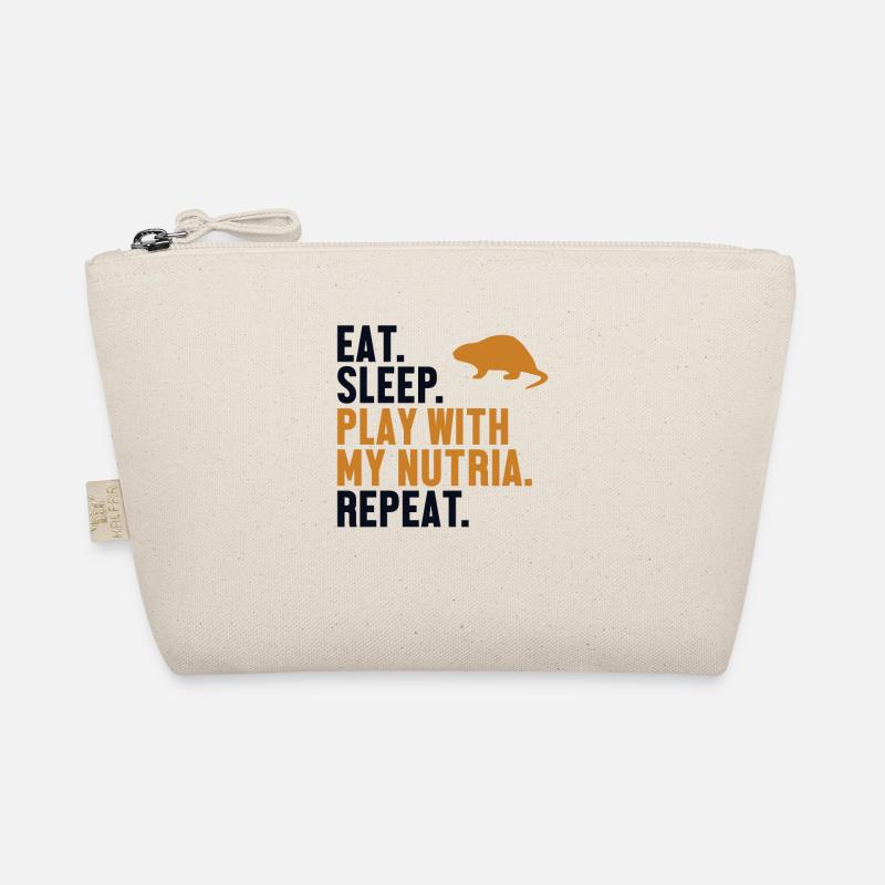 Eat Sleep Nutria Repeat Biber Biberratte - Bio-Täschchen - Natur